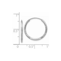 Thumbnail for 14k White Gold 1.5mm Diamond-cut Endless Hoop Earrings