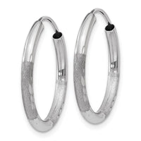 Thumbnail for 14k White Gold 2mm Diamond-cut Endless Hoop Earrings