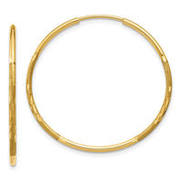 Thumbnail for 14k 1.25mm Diamond-cut Endless Hoop Earring