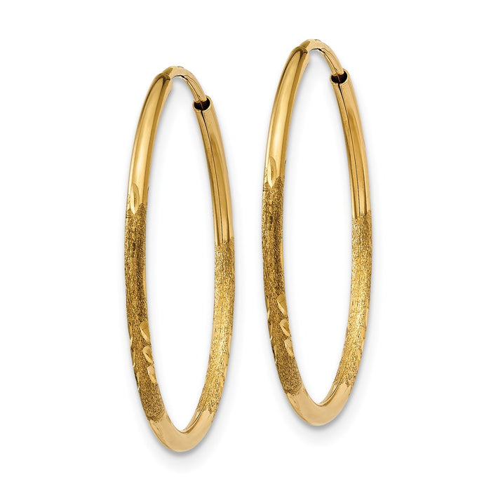 14k 1.25mm Diamond-cut Endless Hoop Earring