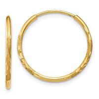 Thumbnail for 14k 1.25mm Diamond-cut Endless Hoop Earring