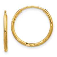 Thumbnail for 14k 1.25mm Diamond-cut Endless Hoop Earring