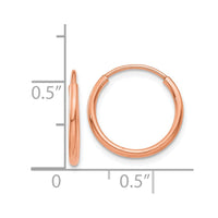 Thumbnail for 14k Rose Gold 1.2mm Polished Endless Hoop Earrings