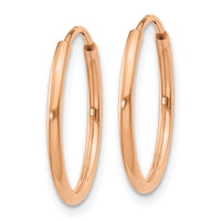 Thumbnail for 14k Rose Gold 1.2mm Polished Endless Hoop Earrings