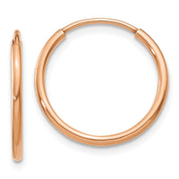 Thumbnail for 14k Rose Gold 1.2mm Polished Endless Hoop Earrings