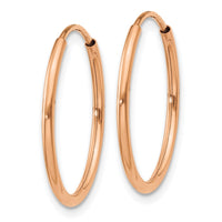 Thumbnail for 14k Rose Gold 1.2mm Polished Endless Hoop Earrings