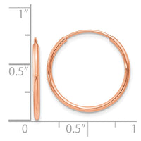 Thumbnail for 14k Rose Gold 1.2mm Polished Endless Hoop Earrings