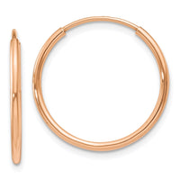 Thumbnail for 14k Rose Gold 1.2mm Polished Endless Hoop Earrings