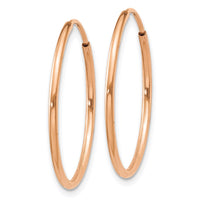 Thumbnail for 14k Rose Gold 1.2mm Polished Endless Hoop Earrings