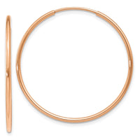 Thumbnail for 14k Rose Gold 1.2mm Polished Endless Hoop Earrings