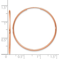 Thumbnail for 14k Rose Gold 1.2mm Polished Endless Hoop Earrings
