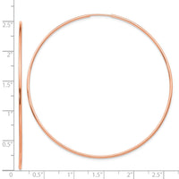 Thumbnail for 14k Rose Gold 1.2mm Polished Endless Hoop Earrings
