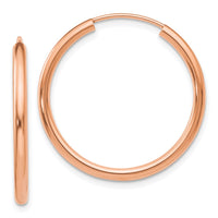 Thumbnail for 14k Rose Gold Polished Round Endless 2mm Hoop Earrings