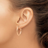 Thumbnail for 14k Rose Gold Polished Endless Tube Hoop Earrings