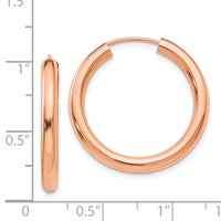 Thumbnail for 14k Rose Gold Polished Endless Tube Hoop Earrings