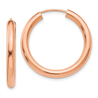 Thumbnail for 14k Rose Gold Polished Endless Tube Hoop Earrings