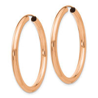 Thumbnail for 14k Rose Gold Polished Endless Tube Hoop Earrings