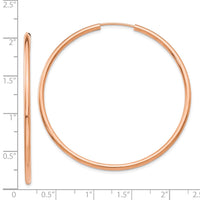 Thumbnail for 14k Rose Gold Polished Endless 2mm Hoop Earrings