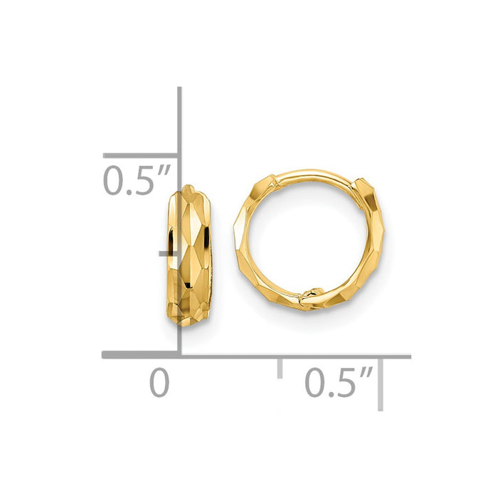 14k D/C Hinged Hoop Earrings