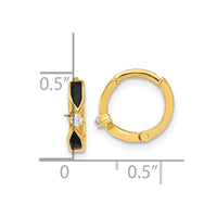 Thumbnail for 14K Polished Black Onyx Hoop Earrings
