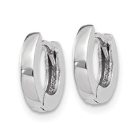 Thumbnail for 14k White Gold Polished Round Hinged Hoop Earrings
