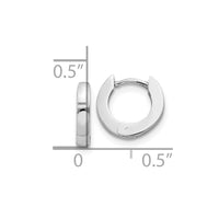 Thumbnail for 14k White Gold Polished Round Hinged Hoop Earrings