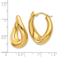 Thumbnail for 14k Twisted Oval Hoop Earrings