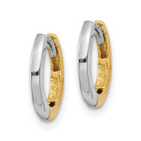Thumbnail for 14k Two-tone Mini 1.35mm Round Hinged Hoop Earrings