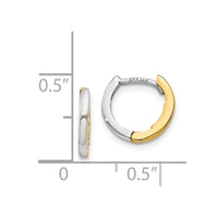 Thumbnail for 14k Two-tone Mini 1.35mm Round Hinged Hoop Earrings