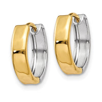 Thumbnail for 14k Two-tone Hinged Hoop Earrings