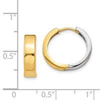 Thumbnail for 14k Two-tone Hinged Hoop Earrings