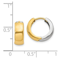 Thumbnail for 14k Two-tone Hinged Hoop Earrings