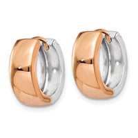 Thumbnail for 14k Two-tone Hinged Hoop Earrings