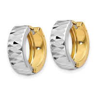 Thumbnail for 14k Two-tone Textured Hoop Earrings