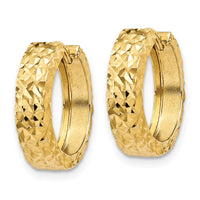 Thumbnail for 14k Diamond-cut Hinged Hoop Earrings