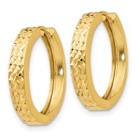 Thumbnail for 14k Diamond-cut Hinged Hoop Earrings