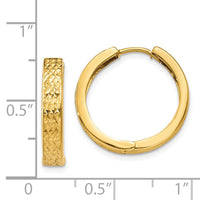 Thumbnail for 14k Diamond-cut Hinged Hoop Earrings