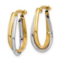 Thumbnail for 14k Two-tone Double Hoop Earring