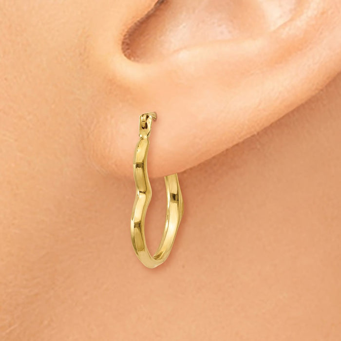 14k Heart Hoop Earrings