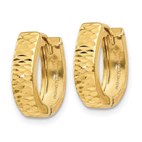 Thumbnail for 14K Gold Textured and Polished Hinged Hoop Earrings