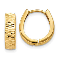 Thumbnail for 14K Gold Textured and Polished Hinged Hoop Earrings