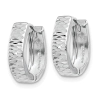 Thumbnail for 14K White Gold Textured and Polished Hinged Hoop Earrings