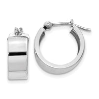 Thumbnail for 14k White Gold Polished 5mm Flat Hoops