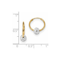 Thumbnail for 14k Polished Crystal and Resin Bead Endless Hoops