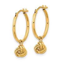 Thumbnail for 14k Polished Love Knot Dangle Hoops