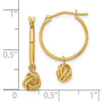 Thumbnail for 14k Polished Love Knot Dangle Hoops