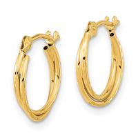 Thumbnail for 14k Diamond Cut Polished Double Hoops