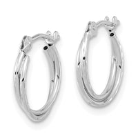 Thumbnail for 14k Diamond Cut Polished Double Hoops