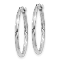 Thumbnail for 14k White Gold Polished Twisted Hoops