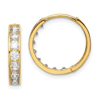 Thumbnail for 14K CZ Hinged Hoop Earrings